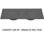 Plan vasque lavabo circulaire ⦰ 35 cm sur mesure Largeur 100 à 201 x P 40 à 51 cm Finition lisse 10 couleurs au choix, Anti bactérien Résine Akrytan® dans la masse Livraison Offerte.